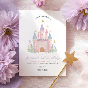 Invitation Anniversaire Princesse Élégant Château Enchanté Fi