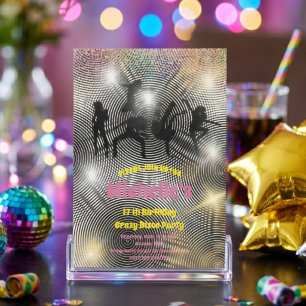Invitation Anniversaire psychédélique disco fou