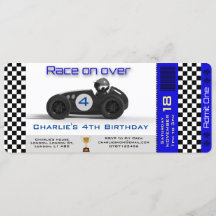Invitation Anniversaire Racing Car Thème personnal