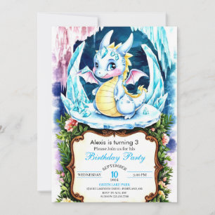 Invitation Anniversaire radiant de dragon heureux
