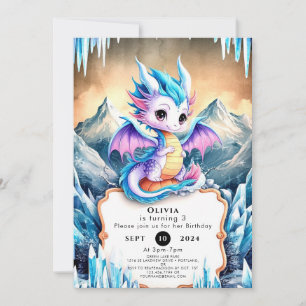 Invitation Anniversaire radiant de dragon heureux