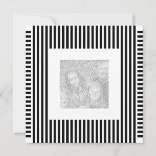 Invitation Anniversaire Rayure Noir Blanc Photo
