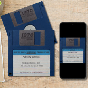 Invitation Anniversaire Rétro, Disquette