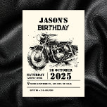 Invitation anniversaire Retro vintage Motorcycle personnalisé<br><div class="desc">Moto Retro vintage moto sur mesure</div>