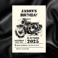 anniversaire Retro vintage Motorcycle personnalisé
