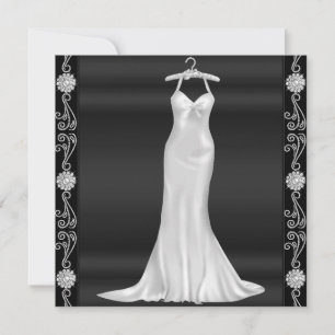 Invitation anniversaire robe argentée