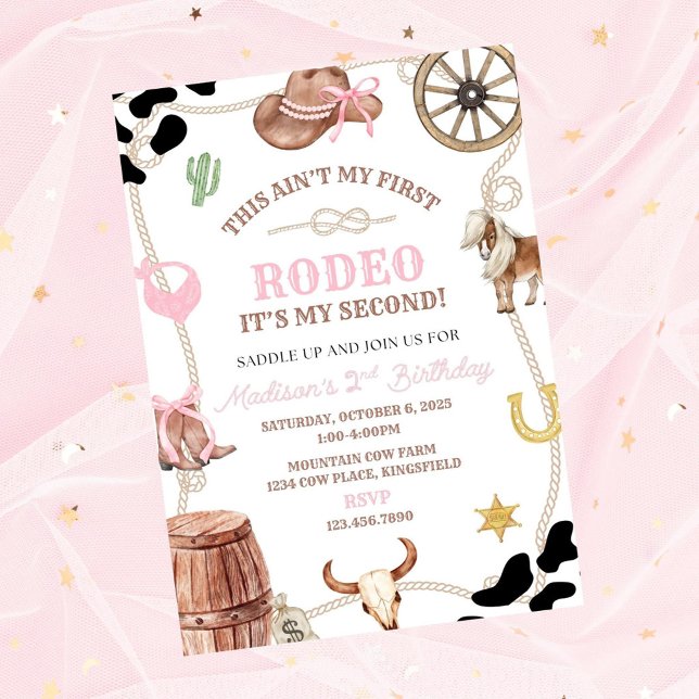 Invitation anniversaire Rodeo modifiable - fête ro (Créateur téléchargé)