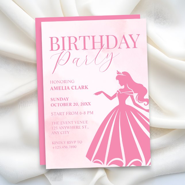 Invitation Anniversaire rose (Créateur téléchargé)