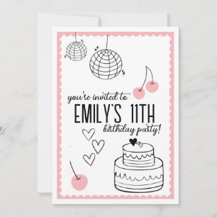 Invitation Anniversaire rose