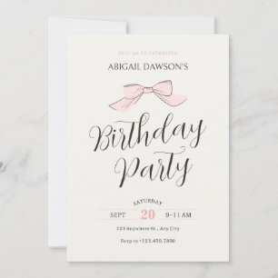 Invitation Anniversaire rose