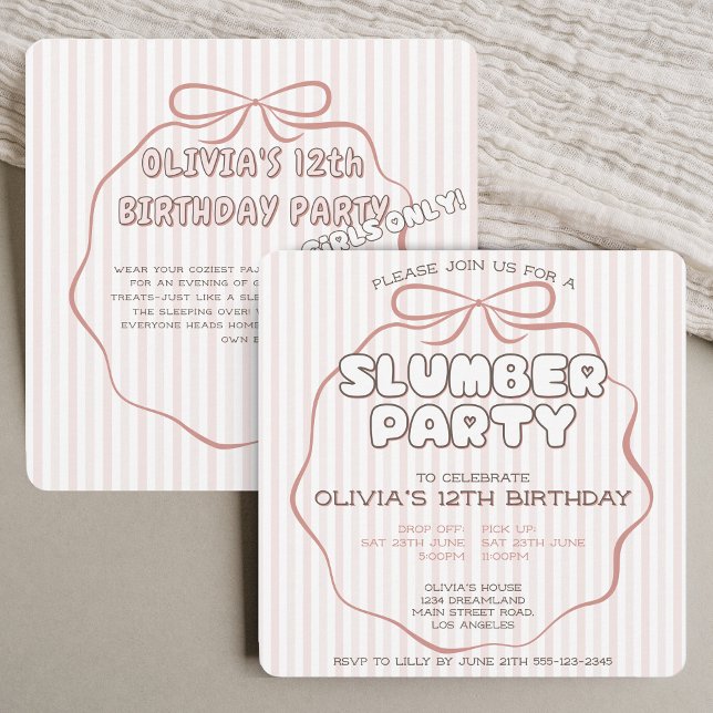 Invitation Anniversaire rose coquette (Créateur téléchargé)