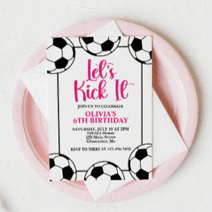Invitation Anniversaire Rose Football