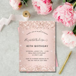 Invitation Anniversaire rose or luxe<br><div class="desc">Pour une soirée d'anniversaire élégante de 50ème (ou tout âge). Un arrière - plan rose en or. Décoré de confettis. Personnalisez et ajoutez un nom et des détails du parti. Le nom est écrit avec un script de style manuscrit</div>