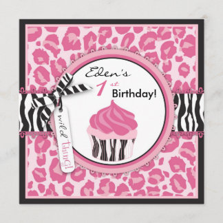 Invitation Anniversaire rose sauvage d'impression et de petit