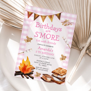 Invitation Anniversaire rose sont S'mores Fun Campfire En vic