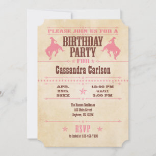 Invitation Anniversaire rose Vintage
