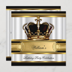 Invitation Anniversaire royal de l'or noir Prince King 2B