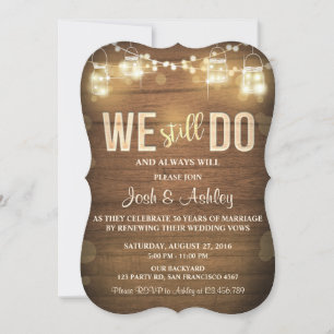 Invitation Anniversaire Rustic Vow Renouvellement