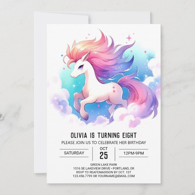 Invitation Anniversaire Rustique Custom Horse (Devant)