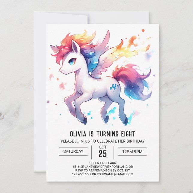 Invitation Anniversaire Rustique de Cheval Enfants (Devant)