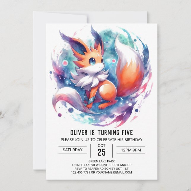 Invitation Anniversaire rustique de Renard (Devant)