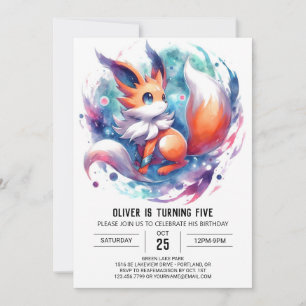 Invitation Anniversaire rustique de Renard