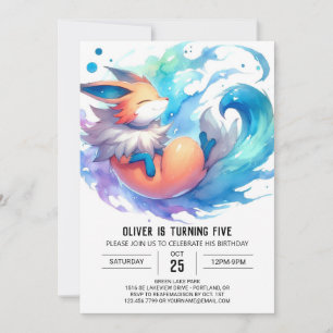 Invitation Anniversaire rustique de Renard modifiable