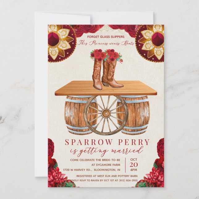 Invitation anniversaire rustique de style western  (Devant)