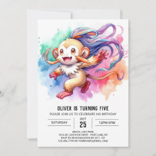 Invitation Anniversaire rustique du singe