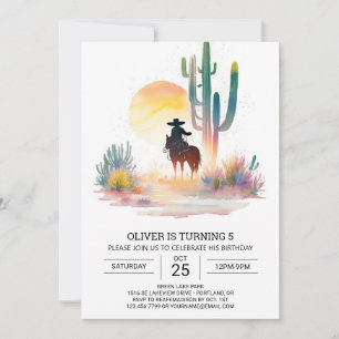 Invitation Anniversaire rustique du Sud Cowboy