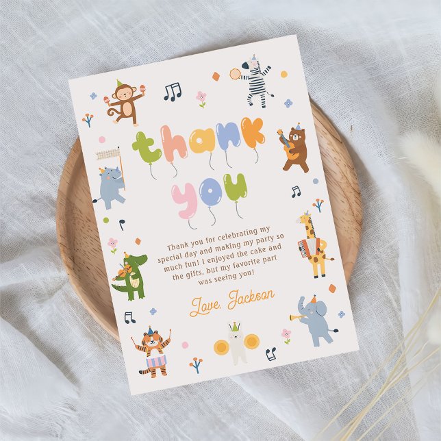 Invitation Anniversaire Safari Animaux de Fête (Créateur téléchargé)