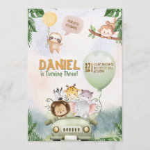 Invitation anniversaire Safari modifiable