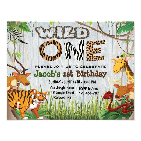 Invitation Anniversaire Sauvage D Animaux De Safari De Jungle Zazzle Fr