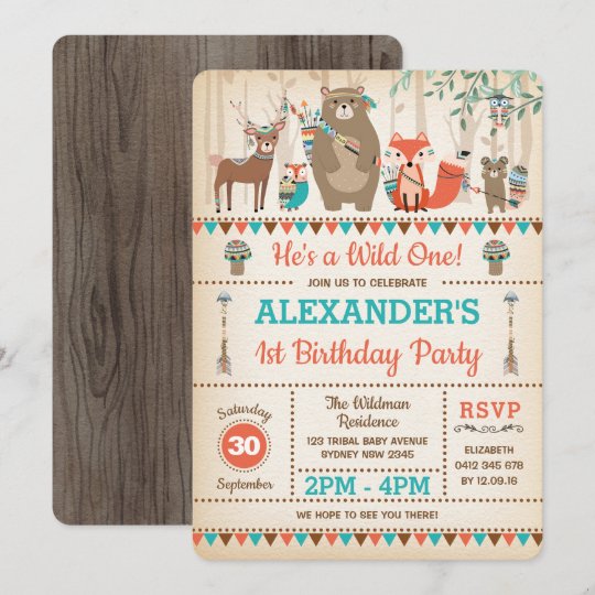 Invitation Anniversaire Sauvage D Animaux Tribaux De Region Zazzle Fr