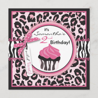 Invitation Anniversaire sauvage d'impression et de petit