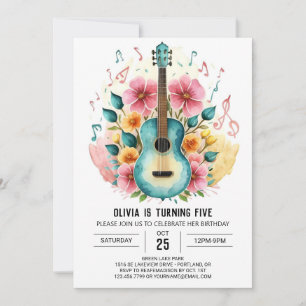 Invitation Anniversaire simple de guitare personnalisée