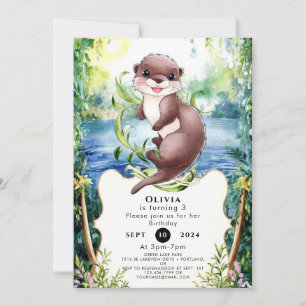 Invitation Anniversaire simple de Otter calme