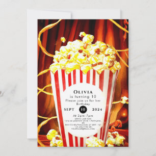Invitation Anniversaire simple de Popcorn Boho