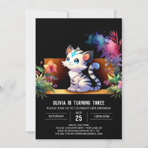 Invitation Anniversaire simple de Tigre de Bois