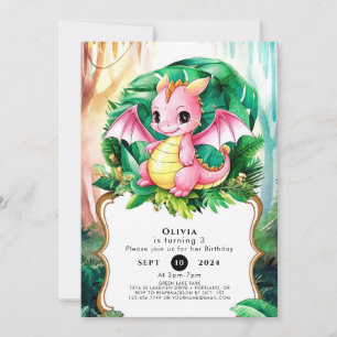 Invitation Anniversaire simple du dragon rayonnant