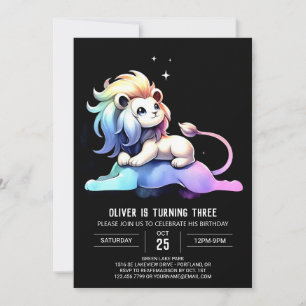 Invitation Anniversaire simple du lion Safari
