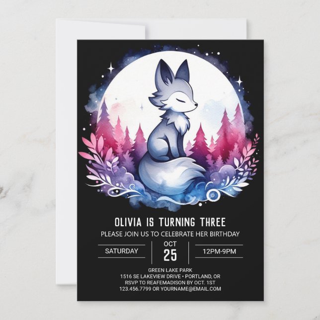 Invitation Anniversaire simple du petit loup (Devant)
