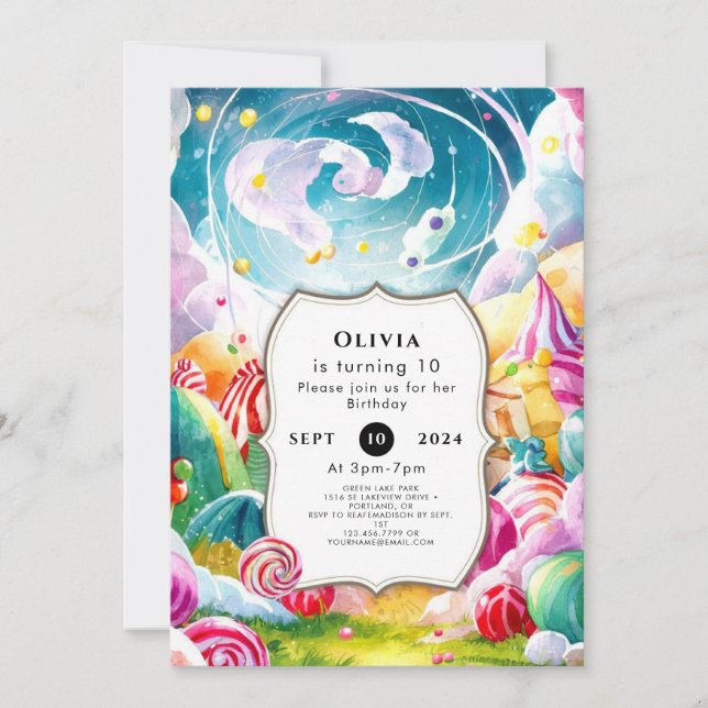 Invitation Anniversaire simple et pétillant (Devant)