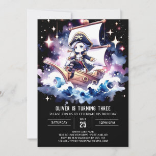 Invitation Anniversaire simple et rêvé du pirate