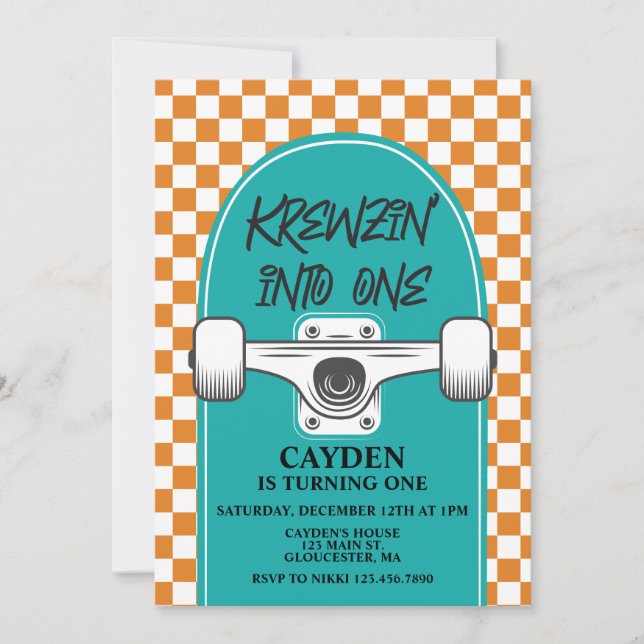 Invitation Anniversaire Skateboard (Devant)