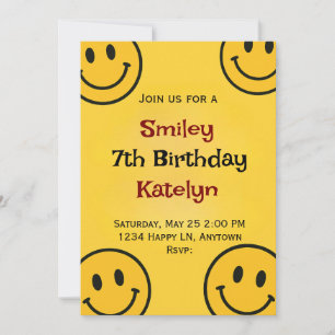 Invitation Anniversaire Smiley