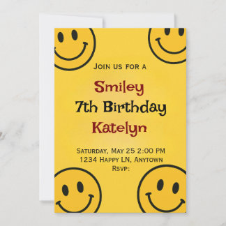 Invitation Anniversaire Smiley