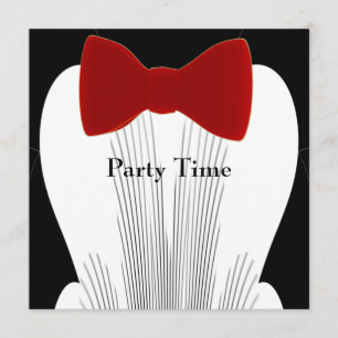 Invitation Anniversaire Smoking Cravate Rouge