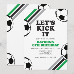 Invitation Anniversaire Soccer Faisons-le Vert