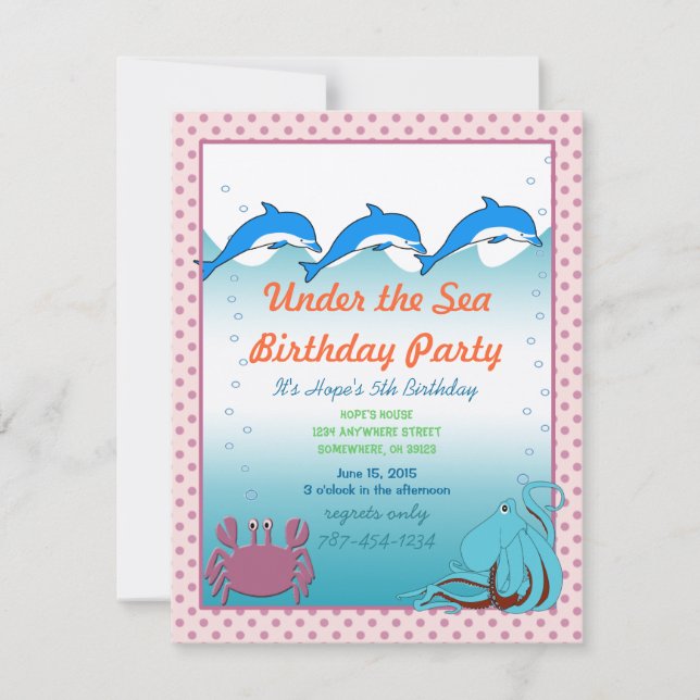 Invitation Anniversaire Sous l'Océan (Devant)